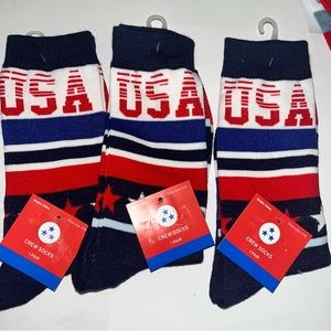 3 Pairs of Fashion American Flag Printing crew Stocking Outdoor